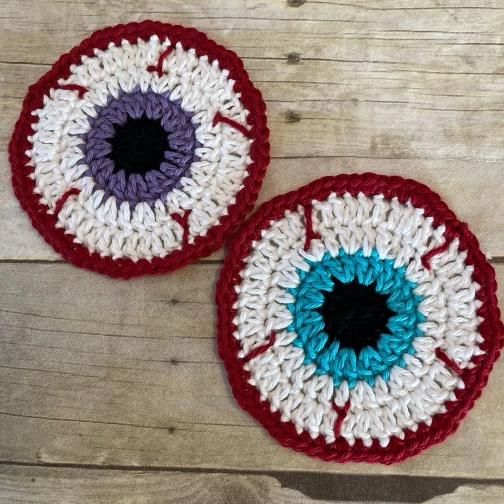 Coasters Halloween Eye Ball Coasters/Small Doily 5 Inches Set of Two